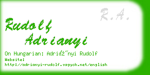 rudolf adrianyi business card